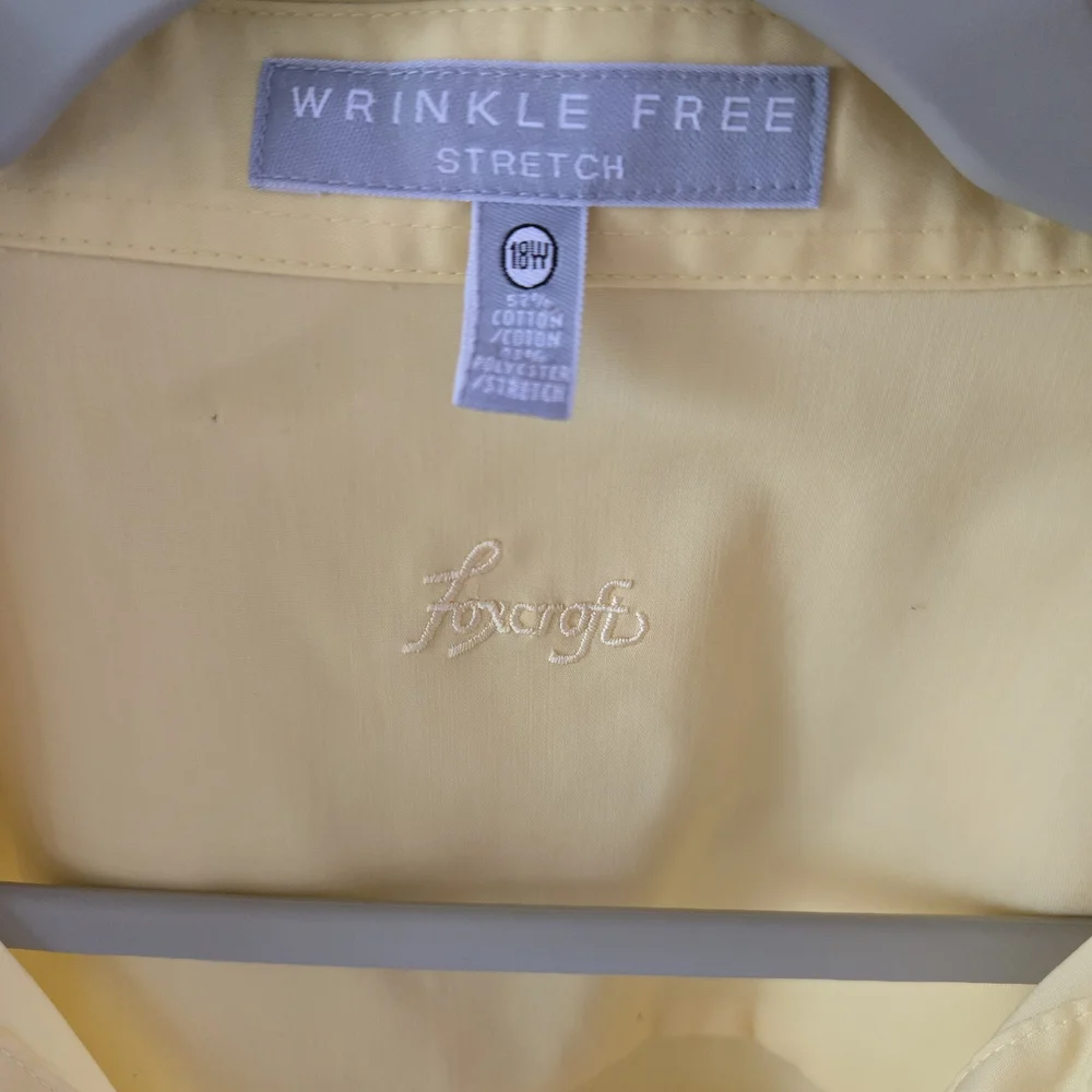 Foxcroft Soft Lemon Yellow Button-Front Shirt - Picture 4 of 6